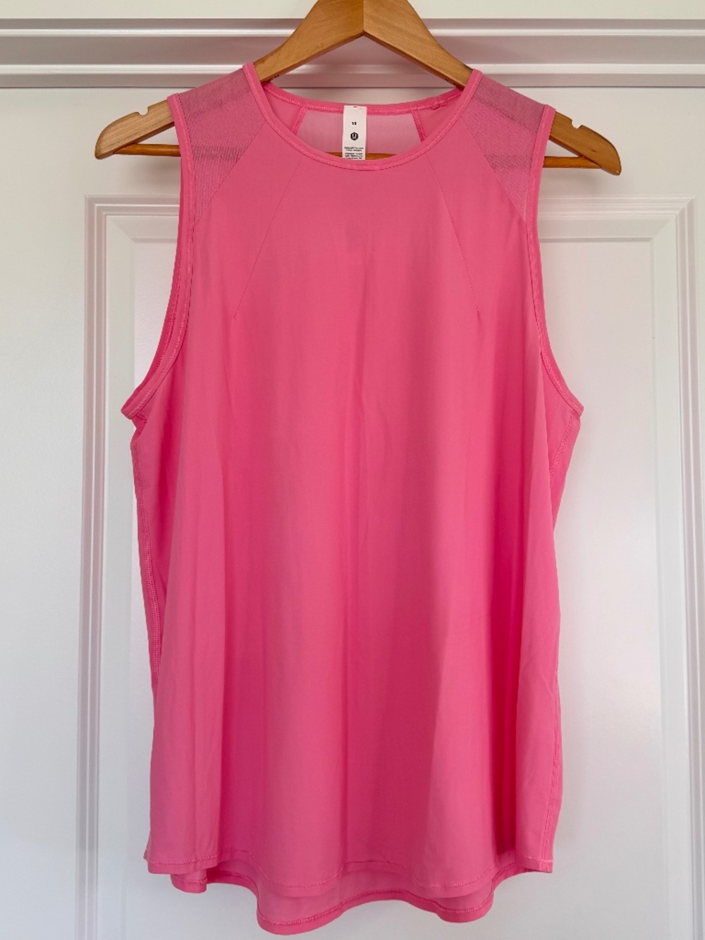 Lululemon Sculpt Tank Top Sonic Pink Size 10 Mesh Back Running Workout